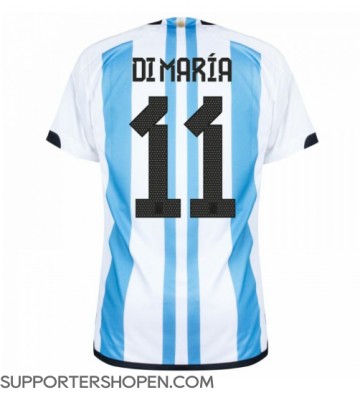 Argentina Angel Di Maria #11 Hemma Matchtröja VM 2022 Kortärmad